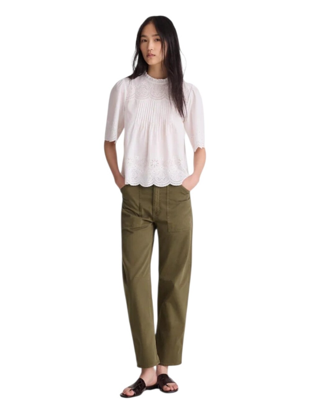 NWT Madewell The Short Darted Barrel-Leg Utility Pant Size 26P